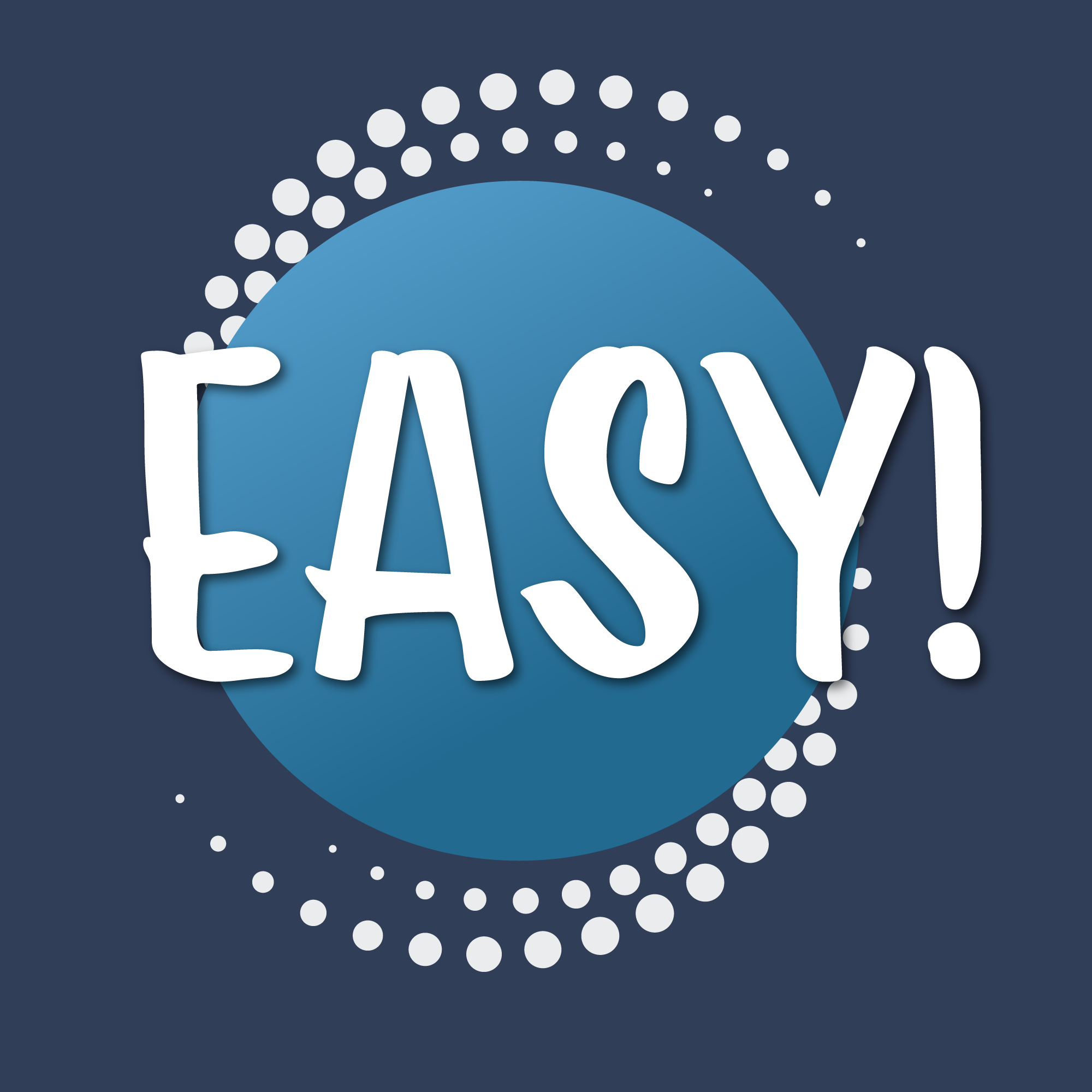 illustration saying the word "easy!"